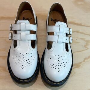 Dr Martens 8065 Smooth Leather Mary Jane White Shoes Women Size 8